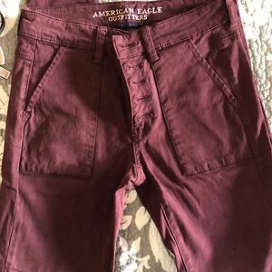 American Eagle auburn skinny jeans